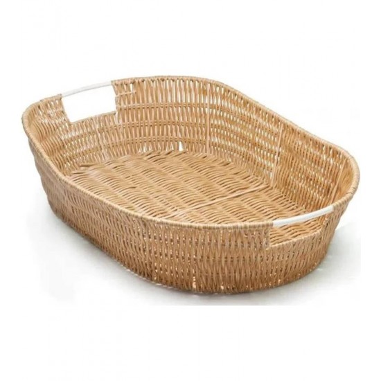Cesto 46cm Por 28cm Oval Claro Fibra Sintética Multiuso
